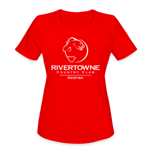 Rivertowne Redfish Swim Team Women's Moisture Wicking Performance T-Shirt - red