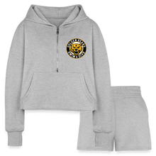 Load image into Gallery viewer, Upper Arlington Swim &amp; Dive Women’s Cropped Hoodie &amp; Jogger Short Set - heather gray