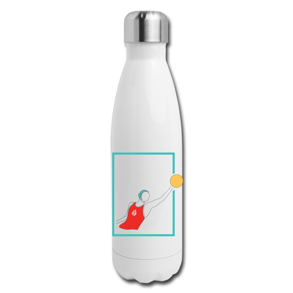 Female Water Polo Insulated Stainless Steel Water Bottle - white
