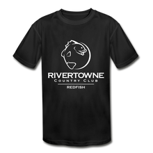 Load image into Gallery viewer, Rivertowne Redfish Swim Team Kids&#39; Moisture Wicking Performance T-Shirt - black