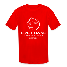 Load image into Gallery viewer, Rivertowne Redfish Swim Team Kids&#39; Moisture Wicking Performance T-Shirt - red