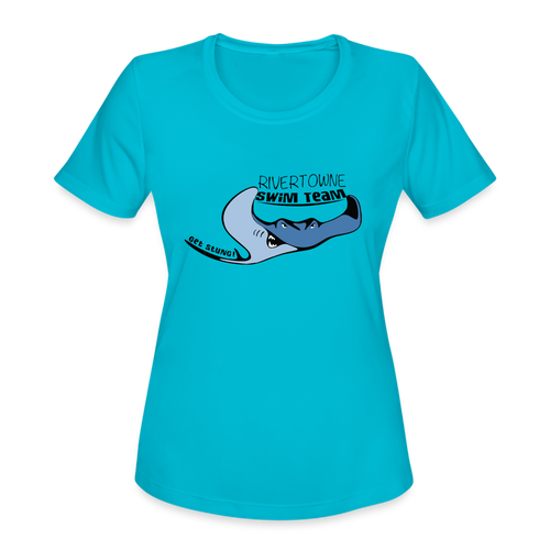 Rivertowne on the Wando Swim Team Women's Moisture Wicking Performance T-Shirt - turquoise