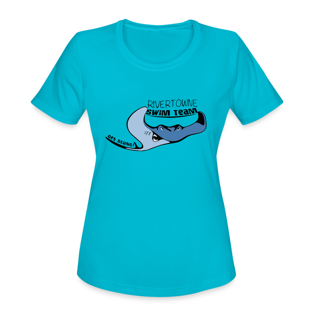 Rivertowne on the Wando Swim Team Women's Moisture Wicking Performance T-Shirt - turquoise