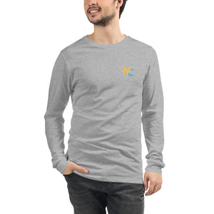 Michael Chadwick Unisex Long-Sleeve Logo Tee (White/Gray)